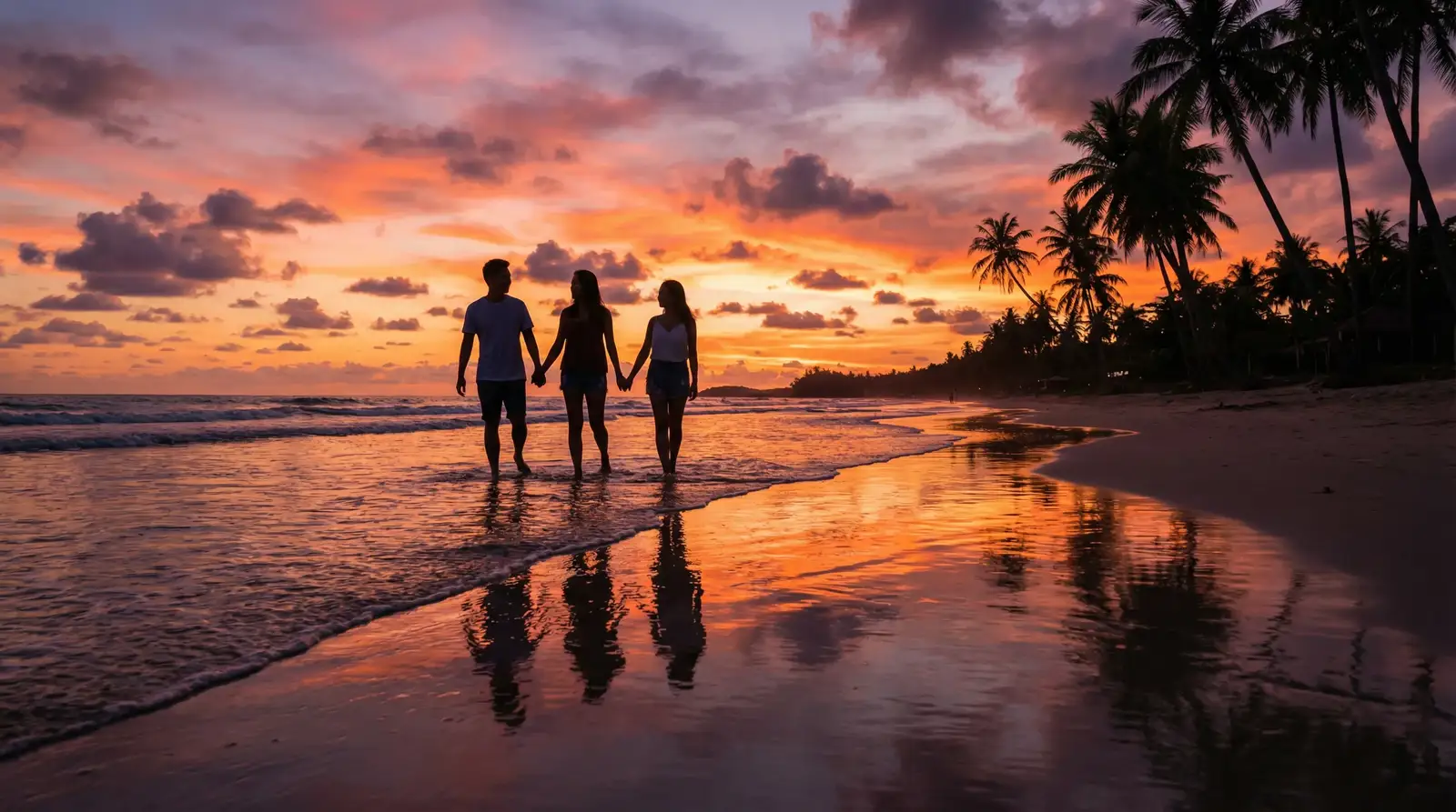 爱情岛-热帖推荐|交流平台|热门社区|爱情岛 嘉宾在海角日落时分的浪漫剪影